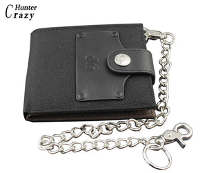 Canvas Leather Biker Wallet Purse Long Chain Gift