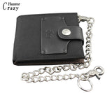 Canvas Leather Biker Wallet Purse Long Chain Gift