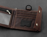 Boys Biker Canvas Bifold Wallet Purse with Long Chain Gift