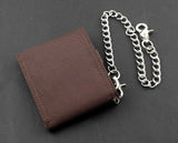 Boys Biker Canvas Bifold Wallet Purse with Long Chain Gift