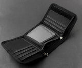 Biker Punk Canvas Trifold Wallet with Chain