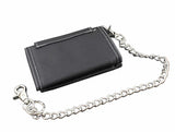 Men Boys Biker Canvas Trifold Wallet Purse with Chain