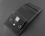 Biker Studded Canvas Trifold Wallet with Chain