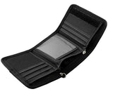 Biker Studded Trifold Canvas Wallet with Security Chain