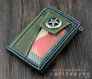 Trifold Star Wallet Coins Purse With Chain Gift