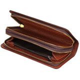Mens PU Leather Long Wallet Double Zipper Purses WBL45