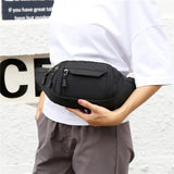 Large Capacity Canvas Waist Bag Soft Sports Pouch with Zipper