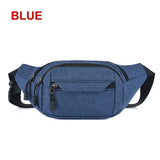 Large Capacity Canvas Waist Bag Soft Sports Pouch with Zipper