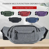 Large Capacity Canvas Waist Bag Soft Sports Pouch with Zipper