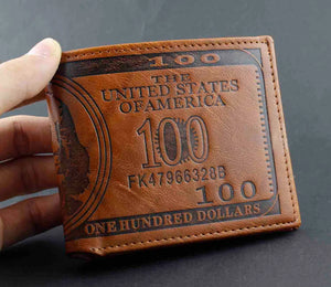 Mens 100 Dollars Bill Money Wallets Purse Unique