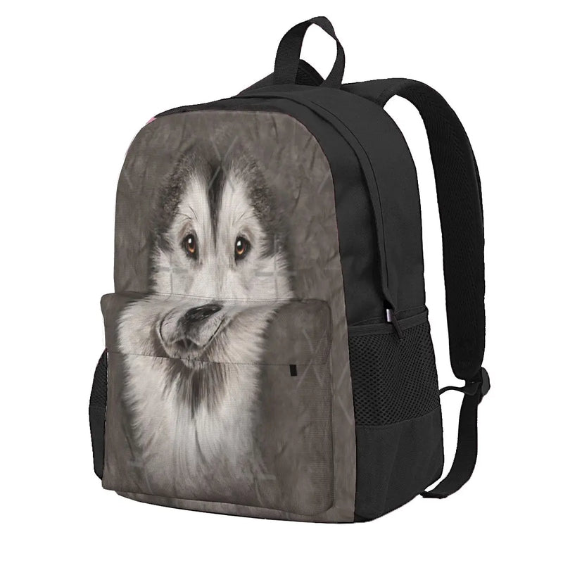 Alaskan Malamute Face Backpacks Men Women Anime Child Bag