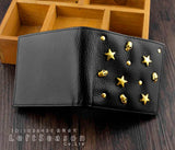 High Punk Skull Star Leather Wallet