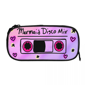 Mermaid Disco Pen Box Student School Anime Zipper Pen Bag
