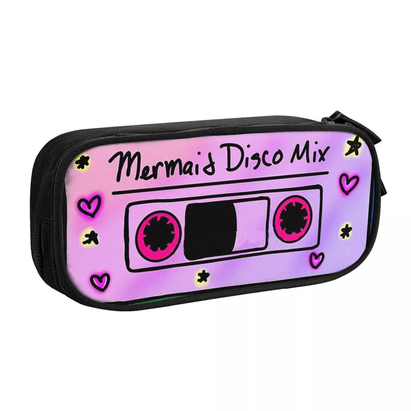 Mermaid Disco Pen Box Student School Anime Zipper Pen Bag