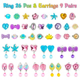 Mermaid Princess Jewelry 62Pcs Pretend Play Set Halloween Birthday Party Gift