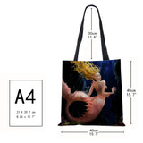 Mermaid Print Tote Shoulder Bag For Women Shopping Reusable Bags Large Travel Sc