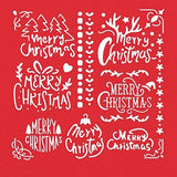 6" Christmas Tree Antlers Snowflake Stencil for Drawings & Engraving