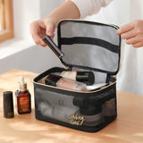 Mesh Cosmetic Bag Makeup Bags Travel Zipper Pouches Home Office Accessories