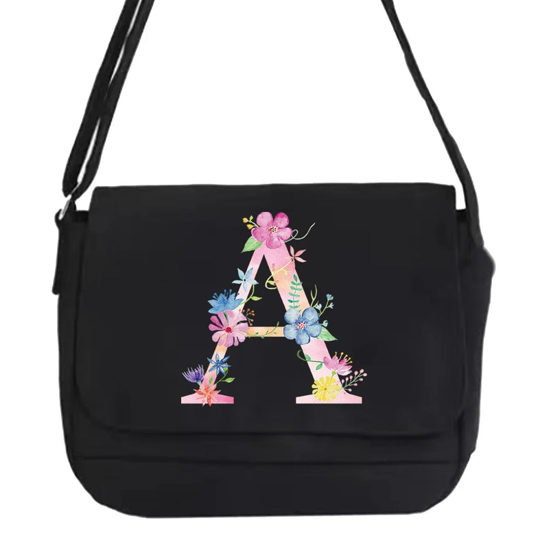 Pink Pattern Messenger Bag for Students