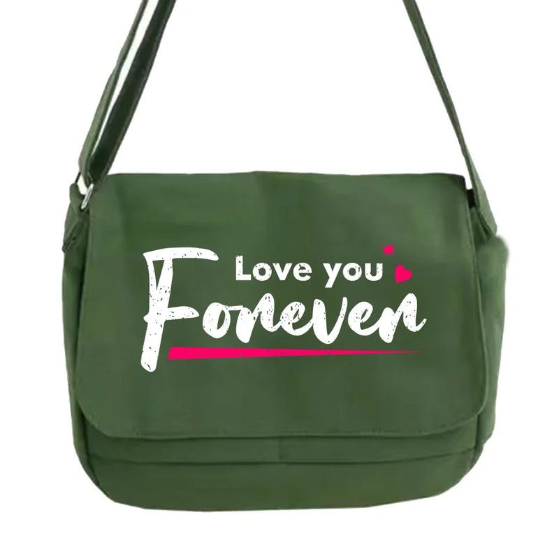 Phrase Pattern Messenger Bag Currency Multi-function