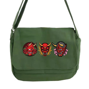 Japanese Retro Monster Pattern Messenger Bag
