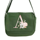 Pink Flower Pattern Messenger Bag Student Harajuku Portable Retro One-shoulder B