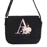 Fashionable Pink Flower Pattern Messenger Bag