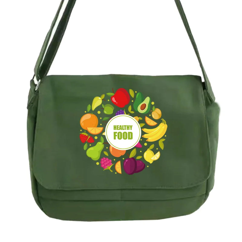 Japanese Food Pattern Messenger Bag for Student Youth