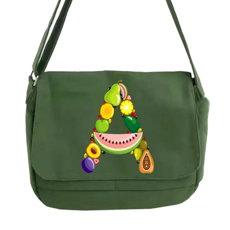 Japanese Fruit Pattern Messenger Bag for Students
