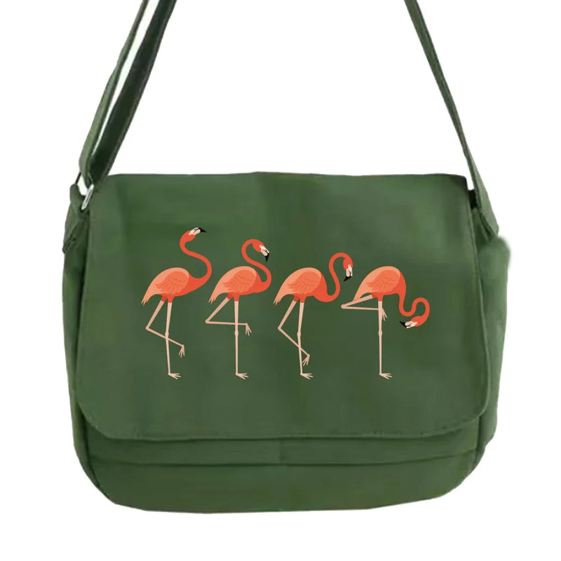 Japanese Flamingo Messenger Bag Large Capacity Portable One-shoulder Bag