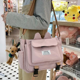 Canvas Messenger Bag with Large Capacity for Women