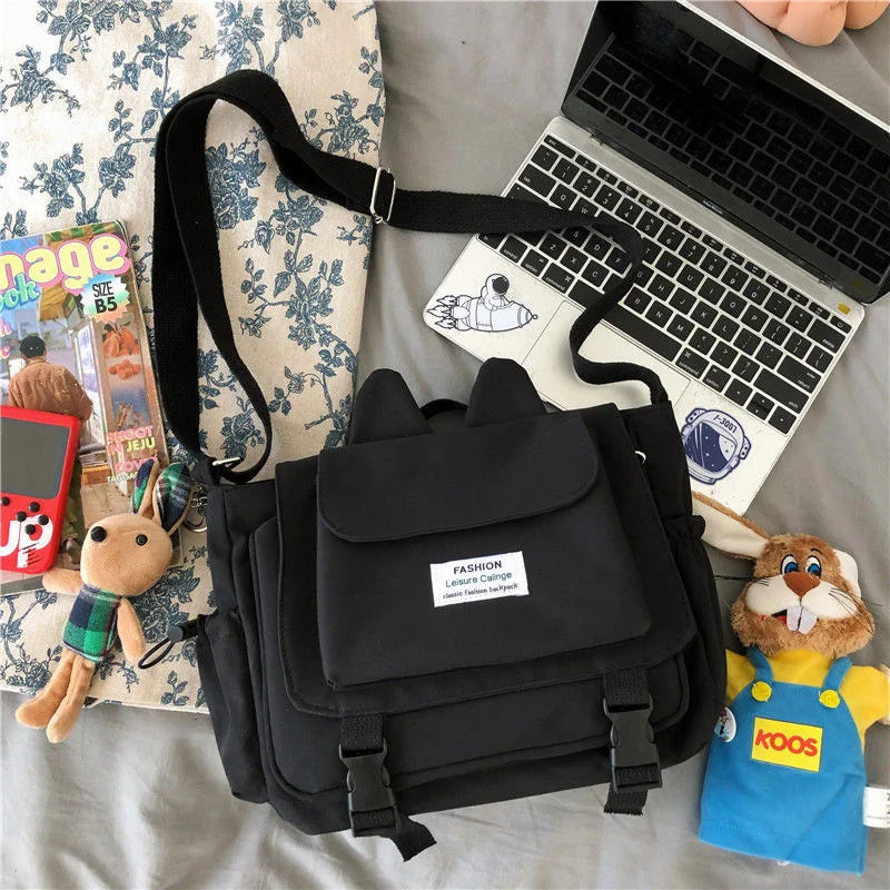 Canvas Messenger Bag with Large Capacity for Women