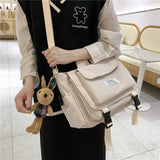 Canvas Messenger Bag with Large Capacity for Women