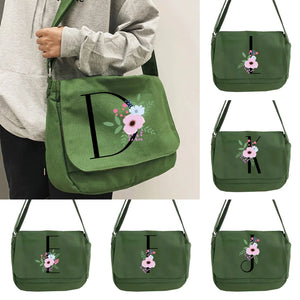 Female Leisure Messenger Bag Large Capacity Portable Floral Pattern Shoulder Bag