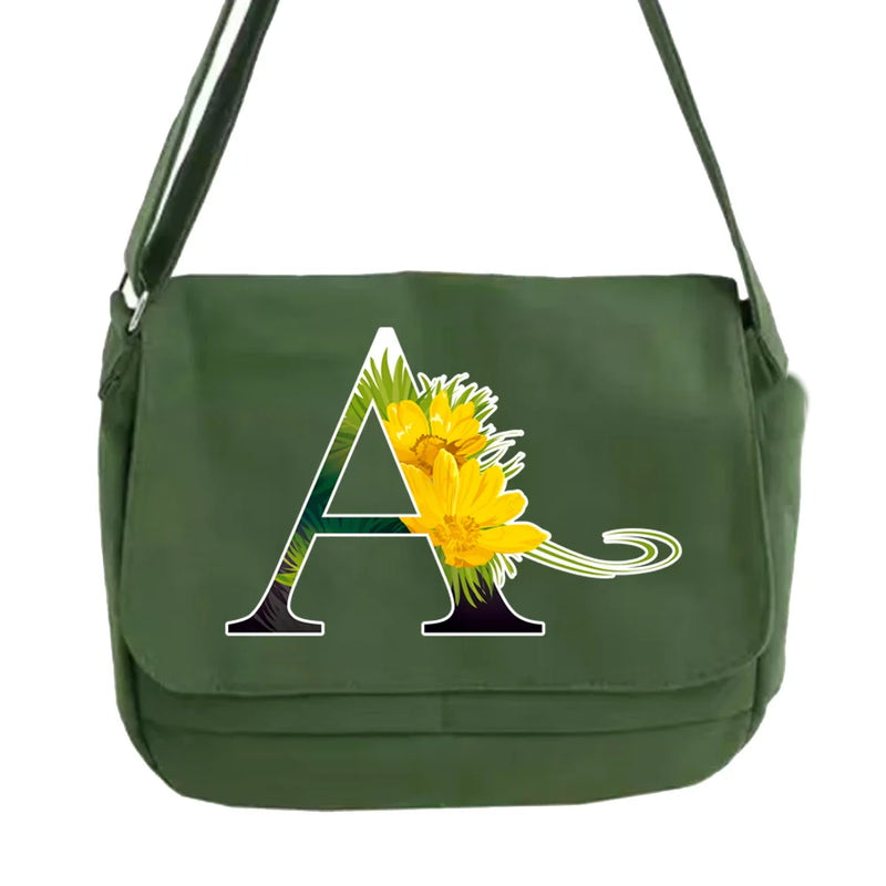 Leisure Multi-function Messenger Bag, Flower Pattern, Large Capacity