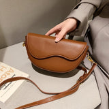 Women's Messenger Bag PU Leather Shoulder Handbag Saddle Bag