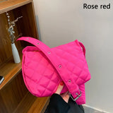 Women's Lingge Messenger Bag Quilted Shoulder Tote Chain Crossbody Bag
