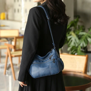 Casual Soft Leather Crossbody Bag for Women