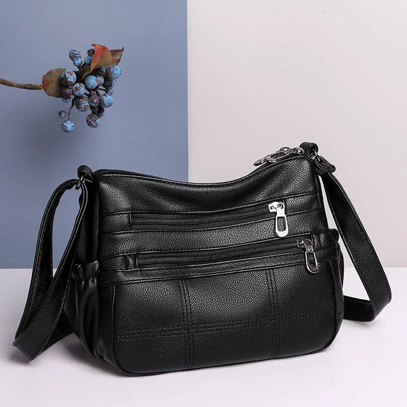 Casual Soft Leather Crossbody Bag for Women