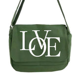 Japanese Style Messenger Bag with Text Pattern