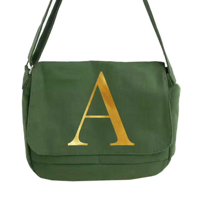 Japanese Multi-function Messenger Bag Golden Letter Pattern