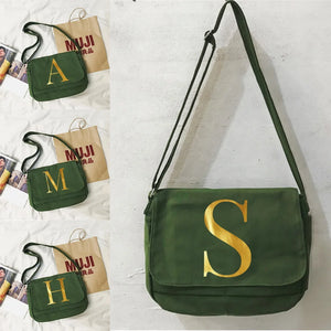 Japanese Multi-function Messenger Bag Golden Letter Pattern