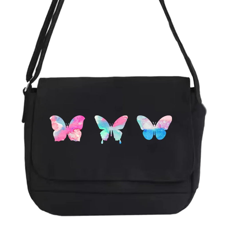 Japanese Harajuku Style Messenger Bag Butterfly Pattern
