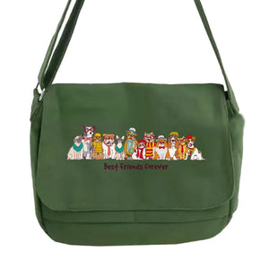 Japanese Dog Pattern Messenger Bag Multi-function Casual Shoulder Bag