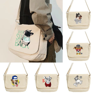 Japanese Dog Pattern Messenger Bag Harajuku College Style