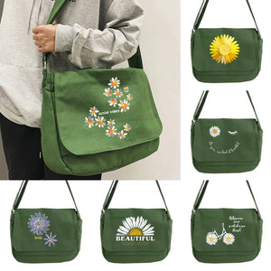Japanese Multi-function Messenger Bag Daisy Pattern Bags