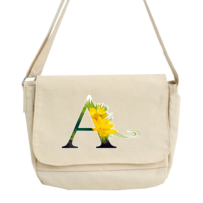 Japanese Style Flower Pattern Messenger Bag for Women