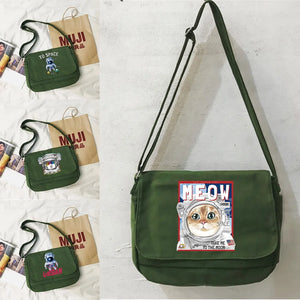 Japanese Student Messenger Bag Astronaut Pattern One-shoulder Bag