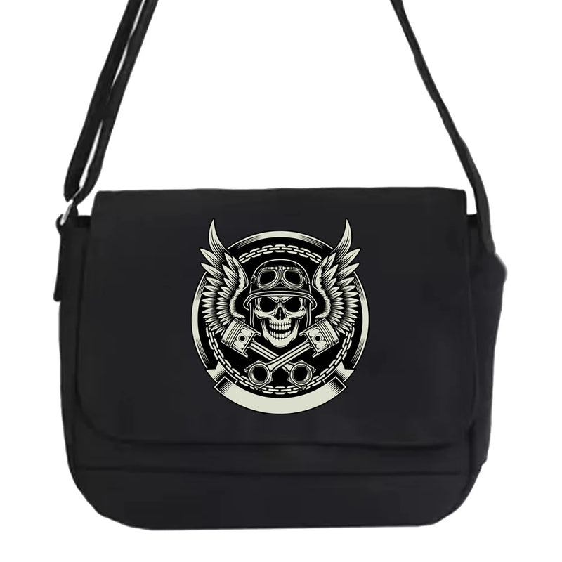 Japanese Student Messenger Bag Skull Pattern