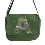 Japanese Text Pattern Messenger Bag Student Style